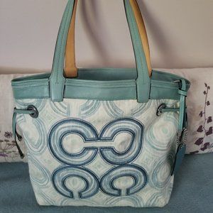 Authentic Coach Aqua Blue Large Purse & Tan Micheal Kors Purse